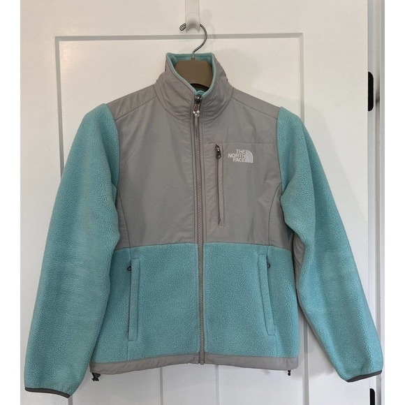 The North Face GreenGray Full Zip Fleece Nylon Jacket Long Sleeve Pockets XSmall - Picture 1 of 11